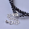 Natural Black Spinel Beaded Necklaces NJEW-K114-B-A20-3