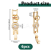 6Pcs Brass Micro Pave Clear Cubic Zirconia Fold Over Clasps KK-DC0004-87-2