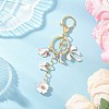Cat Shape with Flower Alloy Enamel Keychains KEYC-JKC01407-02-1