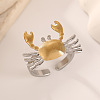 Adjustable 201 Stainless Steel Cuff Open Rings for Women LS-RJEW-B156-02GP-02-1