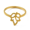 Ion Plating(IP) 201 Stainless Steel Hollow Out Leaf Finger Ring for Women RJEW-G278-31G-2