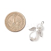 Glass Pearl Round Beads & ABS Plastic Imitation Pearl Beads Pendants PALLOY-JF04094-01-2