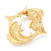 Golden Zinc Alloy with Rhinestone Brooches JEWB-B018-03G-11-2