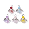 Natural Dyed Malaysia Jade & Glass Pendants PALLOY-JF02661-03-S-1