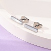 Tarnish Resistant Cuboid 304 Stainless Steel Stud Crawler Earrings EJEW-O052-45P-1