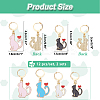 Alloy Enamel Cat Charm Locking Stitch Markers HJEW-PH01711-2