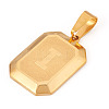 1Pc Stainless Steel Rectangle with Letter Pendants NJEW-TA0001-22I-2