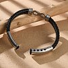 Braided Microfiber Leather Cord Bracelets for Men BJEW-Z081-07P-01-3