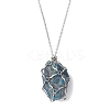 Stainless Steel Macrame Pouch Empty Stone Holder for Necklace Makings NJEW-JN04825-02-2