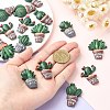 30Pcs 6 Styles Opaque Resin Plants Cabochons CRES-CJ0001-55-4
