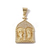Brass Micro Pave Clear Cubic Zirconia Pendants KK-G439-15G-1