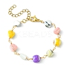 Natural Shell Nugget Beaded Chains Kids Bracelets BJEW-JB09462-01-1