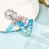 1Pc Resin Letter & Acrylic Butterfly Tassel Keychains KEYC-GF0001-19C-3