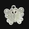 Silver Color Plated Alloy Enamel Rhinestone Butterfly Pendants X-ENAM-M013-01-3
