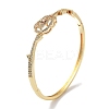 Brass Micro Pave Clear Cubic Zirconia Hinged Bangles for Women BJEW-Z061-22B-1