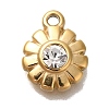 Ion Plating(IP) 304 Stainless Steel Rhinestone Charms STAS-P371-068G-1