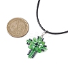 Transparent Electroplate Glass Pendant Necklaces NJEW-MZ00040-02-3