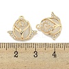 Brass Micro Pave Clear Cubic Zirconia Enamel Pendants KK-S386-24G-3