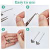 8 Pairs 925 Sterling Silver Ear Stud Findings STER-DC0001-91-4