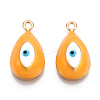 Rack Plating Light Gold Tone Alloy Enamel Pendants LS-PALLOY-T077-230E-3