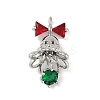 Christmas Theme Brass Micro Pave Cubic Zirconia Pendants LS-KK-Z065-03P-1