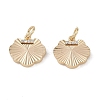 Brass & Clear Cubic Zirconia Charms KK-G497-20G-1