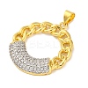 Rack Plating Brass Micro Pave Cubic Zirconia Pendants KK-M021-07G-02-2