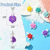 7Pcs 7 Colors Handmade Glass Seed Beaded Tortoise Pendants PALLOY-CJ00103-2
