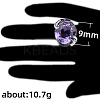 Oval Brass Micro Pave Cubic Zirconia Finger Rings for Women FS-WGFFB9D-01-5
