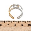 304 Stainless Steel Double Color Cuff Rings RJEW-S635-01GP-16-5