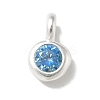 925 Sterling Silver Cubic Zirconia Flat Round Charms STER-R002-02S-09-1