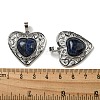 Natural Sodalite Peach Love Heart Pendants G-G158-01P-3