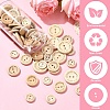 100Pcs 5 Styles Wooden Buttons BUTT-YW0001-03-3