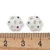 Brass Micro Pave Cubic Zirconia Bead Caps ZIRC-F141-18S-02-2