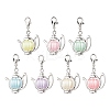 Acrylic Imitation Pearl & Tibetan Silver Alloy Teapot Pendant Decorations HJEW-JM03980-2
