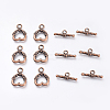 Tibetan Style Alloy Heart Toggle Clasps PALLOY-J471-27R-2