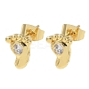 Brass & Crystal Rhinestone Stud Earrings for Women EJEW-G464-04G-03-4