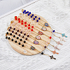 Cross Alloy Enamel Pendant Decorations HJEW-AB00656-5