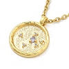 304 Stainless Steel Cubic Zirconia Constellation Flat Round Pendants LS-STAS-S145-01B-2