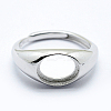 Anti-Tarnish Rhodium Plated 925 Sterling Silver Finger Ring Components STER-G027-02P-1