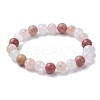 Natural Mixed Gemstone Round Beaded Stretch Bracelets for Women BJEW-JB10086-04-1