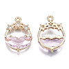 Faceted Transparent Glass Pendants GLAA-T020-18G-2