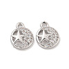 Brass Micro Pave Clear Cubic Zirconia Charms KK-Z044-18P-1