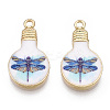 Printed Alloy Enamel Pendants ENAM-N056-178-14-2