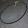 Glass Faceted Rondelle Beaded Choker Necklaces with Zinc Alloy End Chains BU2410-1-1