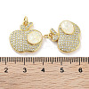 Brass Micro Pave Clear Cubic Zirconia Pendants KK-L213-042G-02-3