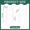 30Pcs Zinc Alloy Wavy Bookmarks FIND-ME0002-19-2