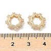 Brass Cubic Zirconia Rondelle European Beads KK-A254-07G-2
