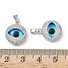 Printed Brass Micro Pave Cubic Zirconia with Glass Pendants KK-Z134-17P-02-3