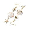 Natural Shiva Eye Shell Dangle Earrings EJEW-JE05798-4